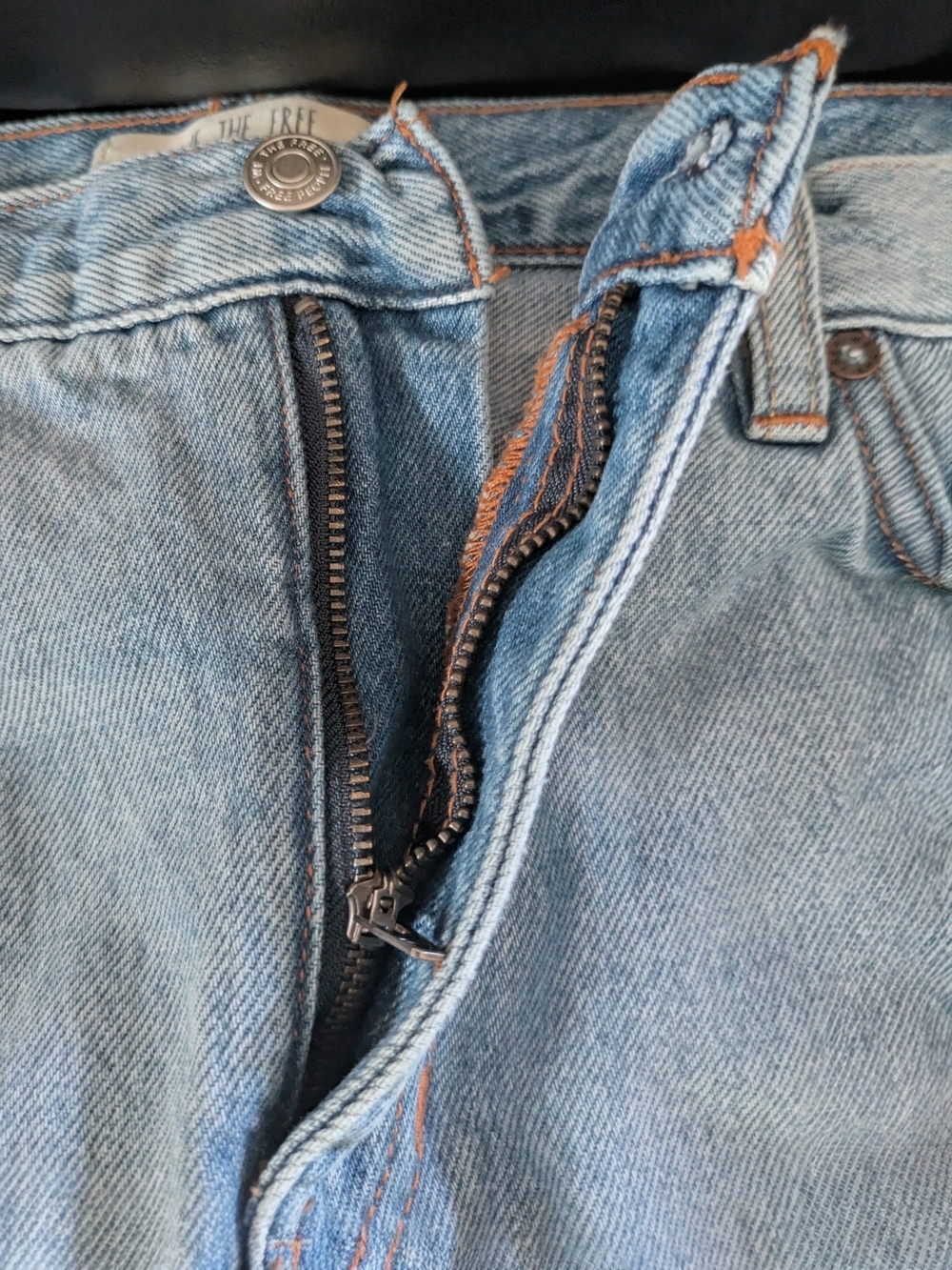 Free People Women's Distressed Mini Jean Skirt Harvest The Bell We The Free Sz31 - Picture 3 of 5